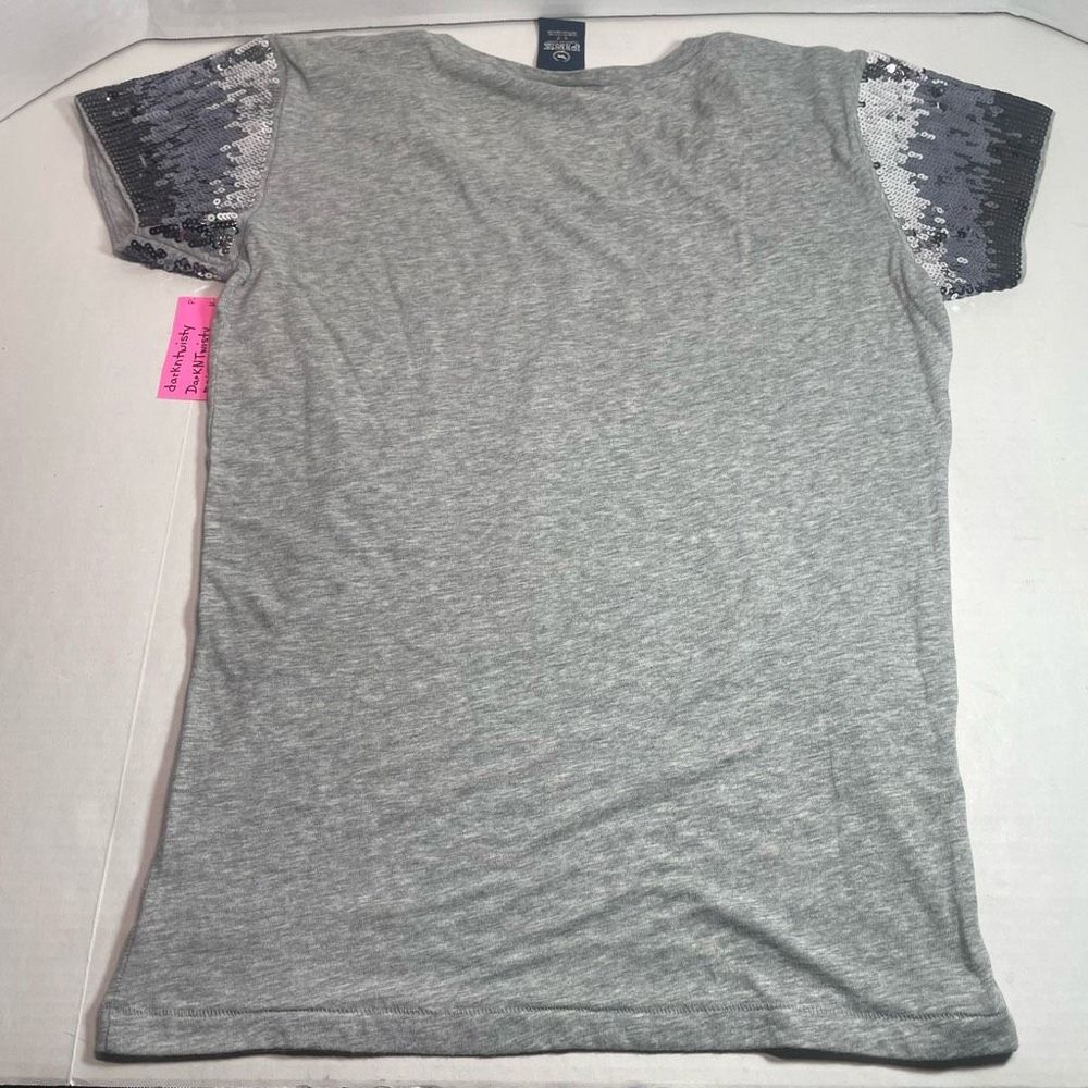 BNWOT Victoria’s Secret PINK Gray knitsequin short sleeve tshirt S PRICE FIRM - Picture 2 of 11